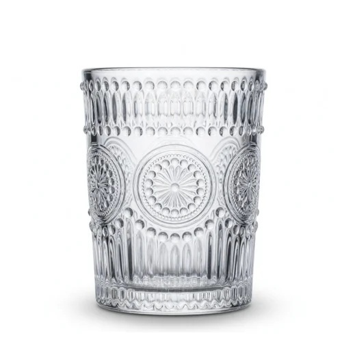 Antique Floral Transparent Glass