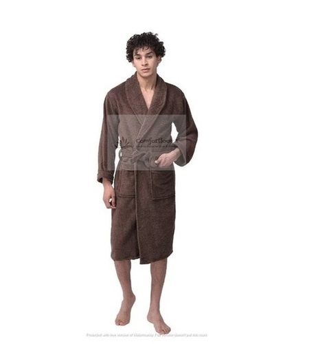 Brown Unisex Terry Bathrobe
