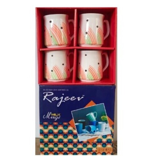 Ceramic White Doodle Print Tea Cup Set