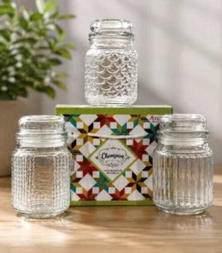 Glass Storage Jar Set With Lids
