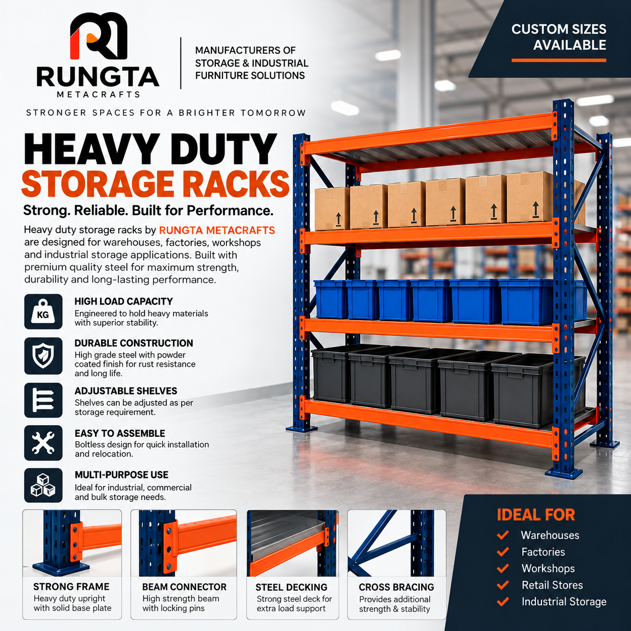 Heavy Duty Storage Rack - Application: Warehouses
