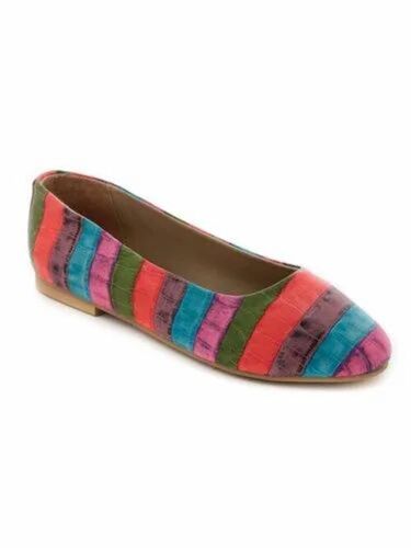 Ladies Multicolor Textured Ballerinas Shoes