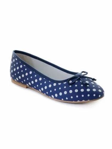 Ladies Polka Dot Blue Ballerina Shoes