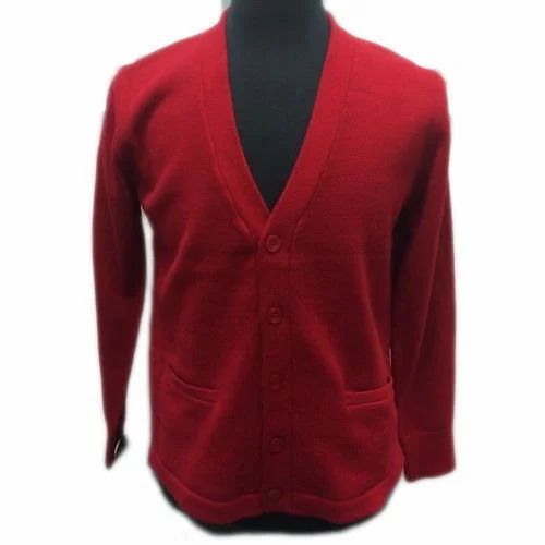 Ladies Red Color Cardigan