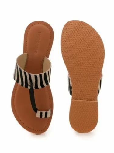 Ladies Toe Ring Zebra Print Sandal