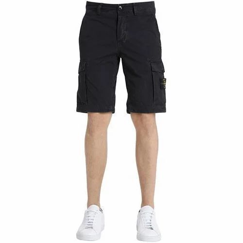 Men Black Cotton Shorts