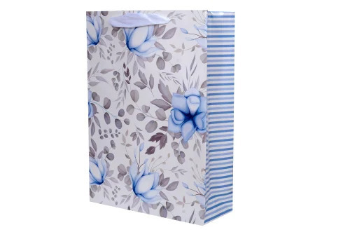 Paper Bags Floral Design With Side Strip Gift Bags