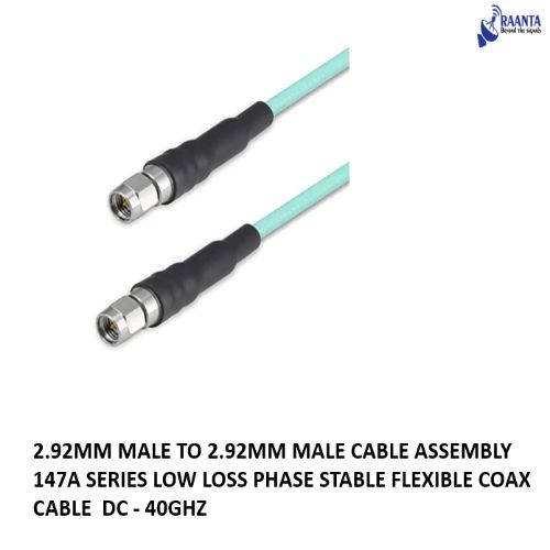 2.92mm Male Cable Assembly Low Loss Phase Stable Flexible Coax Cable