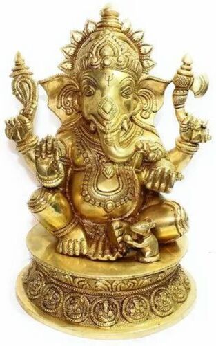 8 Inch Brass Ganesh Statue