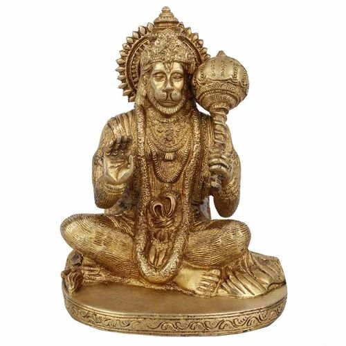 Brass Sitting Hanuman Statue