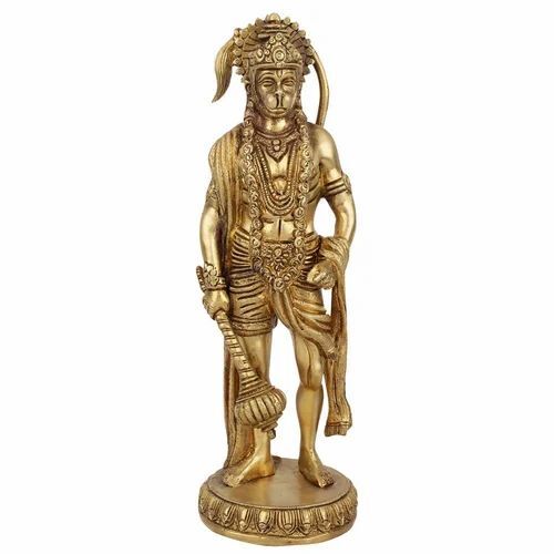 Brass Standing Pawan Putra Hanuman Statue