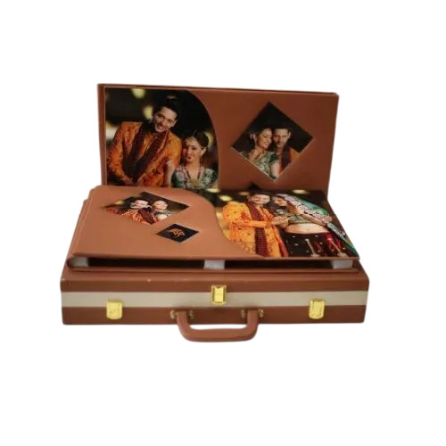 Brown Suitcase Photo Album Box