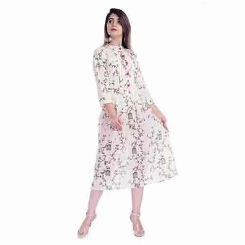 Ladies Printed Cotton Anarkali Kurti