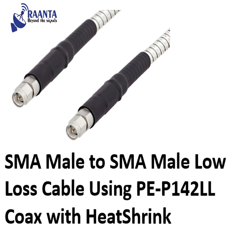 SMA Male to SMA Male Low Loss Cable Using PE-P142LL Coax with HeatShrink