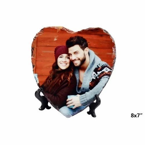 Stone Heart Shaped Photo Frame