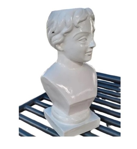White Human Face Decorative Frp Statue - Features: Weather Resistant