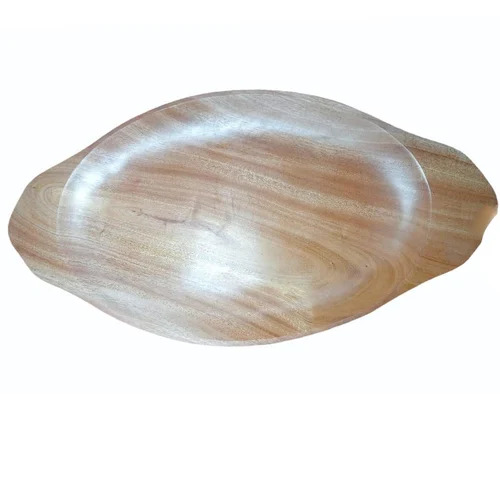 9 Inch Wooden Oval Tray - Color: Brown