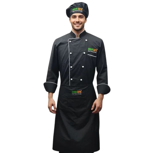 Black Cotton Chef Coat