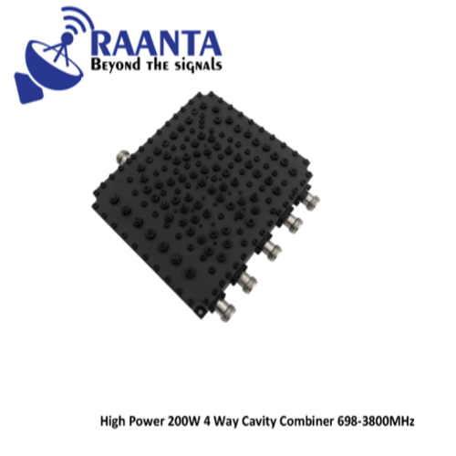 High Power 200W 4 Way Cavity Combiner 698-3800MHz