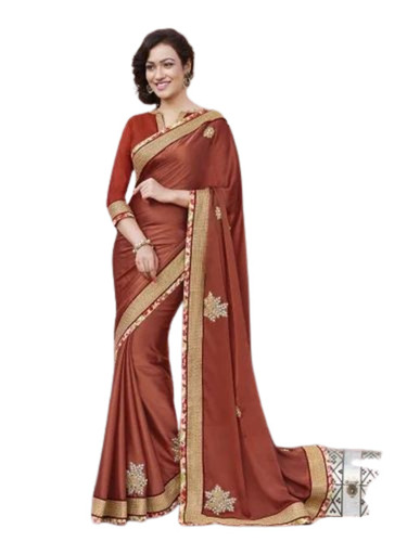 Ladies Brown Chiffon Saree