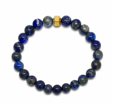 Lapis Lazuli Bracelet With Brass Beads
