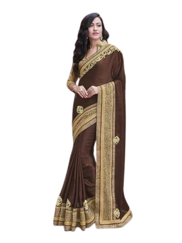 Royal Brown Color Chiffon Saree