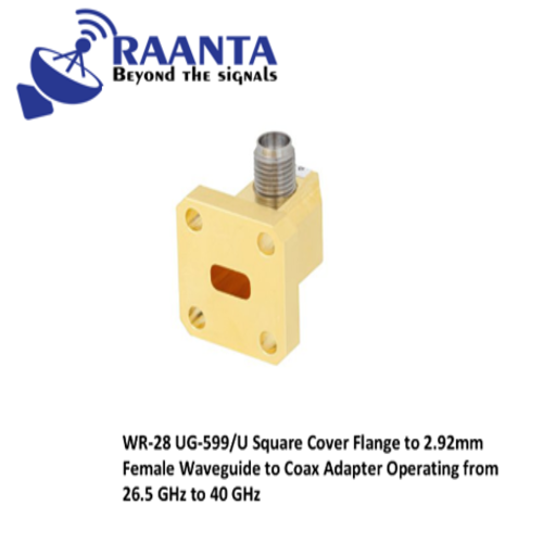 U Square Cover Flange to 2.92mm Female Waveguide to Coax Adapter Operating