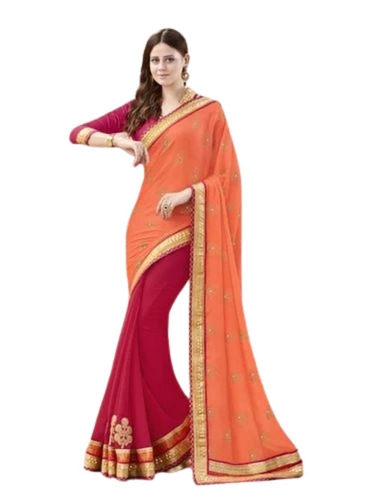 Zari Lace Border Chiffon Saree