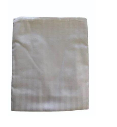 300 TC Stripe White Cotton Double Bed Sheet