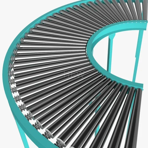 40mm Rubber Coated Curved Roller Conveyor