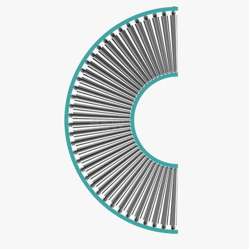 70 Hrc Rubber Coated Curved Roller Conveyor