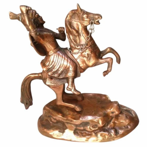 9 Inch Brass Shivaji Statues