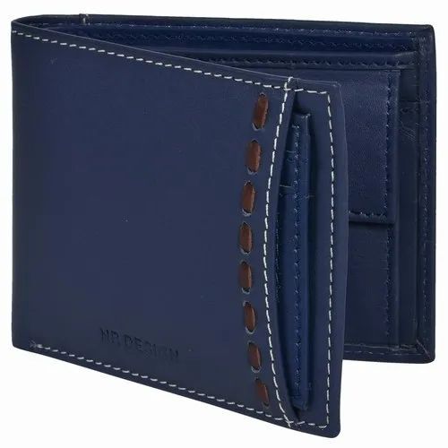 Blue Color Genuine Leather Wallet For Men