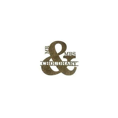 Bold Ampersand Wooden Indoor Name Plate