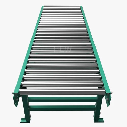 Green Mild Steel Plain Roller Conveyor
