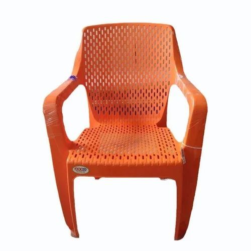 Orange Color Plastic Arm Chair
