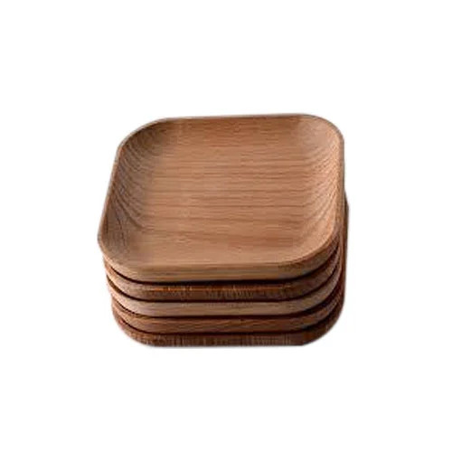 Square Wooden Snack Plate
