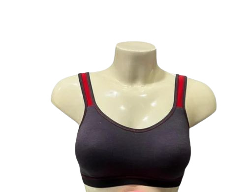 Black Cotton Sports Bra