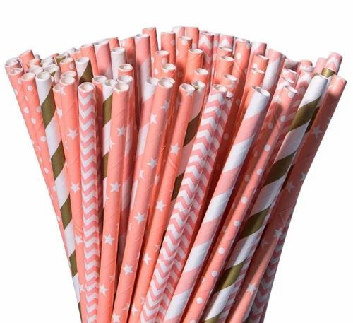 Fancy Striped Paper Straw