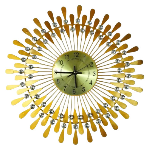 Golden Crystal Wall Clock