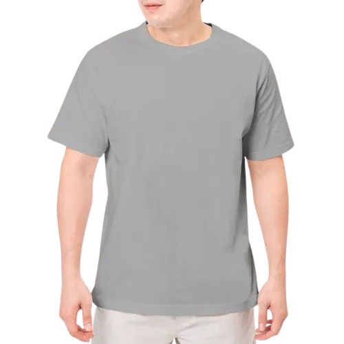 Grey Color Plain Cotton T Shirt