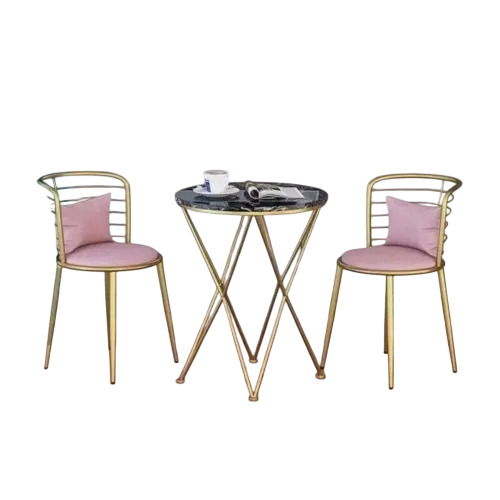 Metal Coffee Table With Two Chairs Set