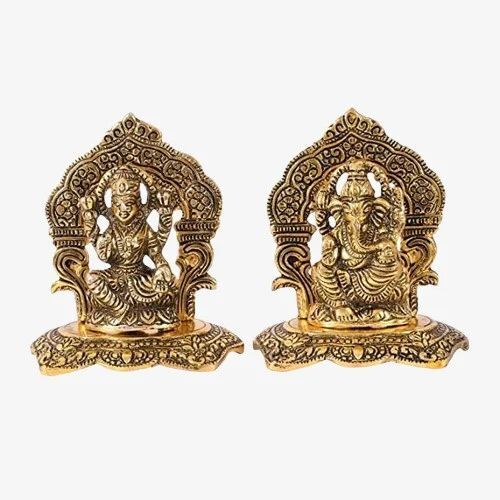 Metal Laxmi Ganesh Statue