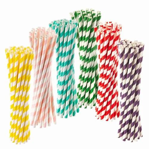 Multicolor Fancy Striped Paper Straw