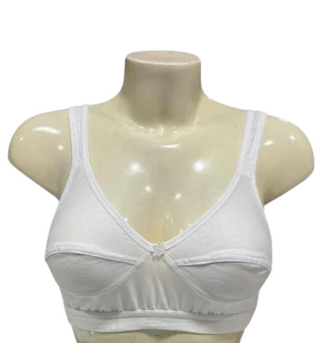 Plain White Cotton Bra