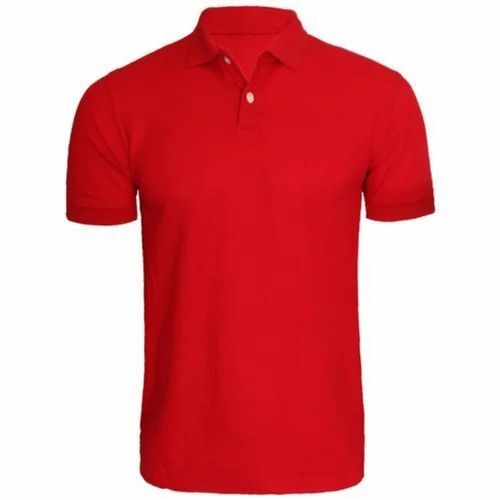 Red Color V Neck Cotton T Shirt