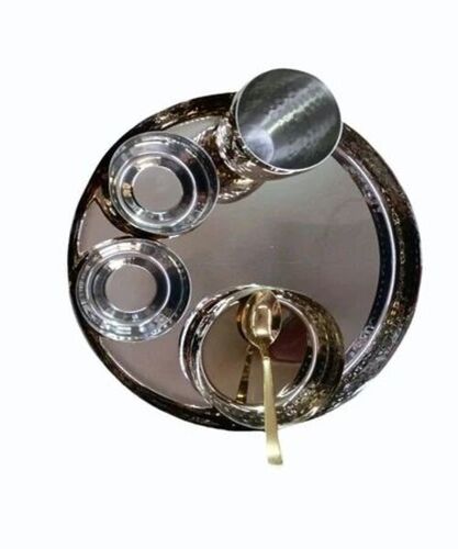 Stainless Steel Hammered Finish Dinner Thali Set