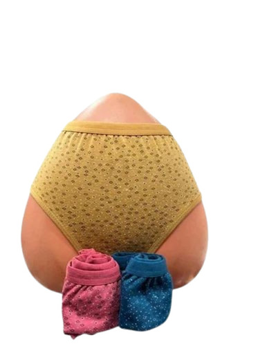 Yellow Cotton Printed Panties