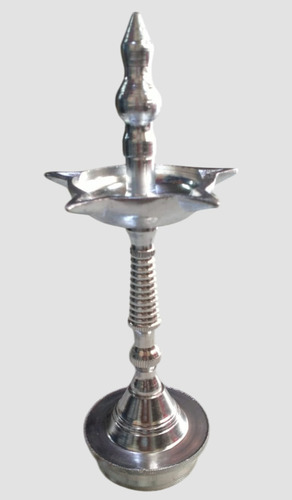 12 Inch Peacock Panchmukhi Silver Diya