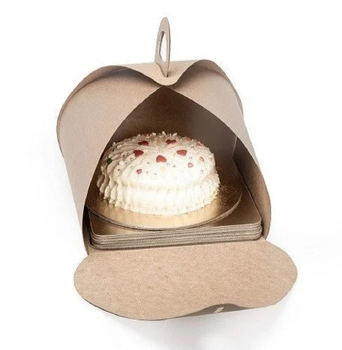 Brown Curve Cake Box